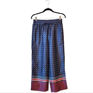 J. Crew Women's Blue Geo Print Satin Pants Size 4